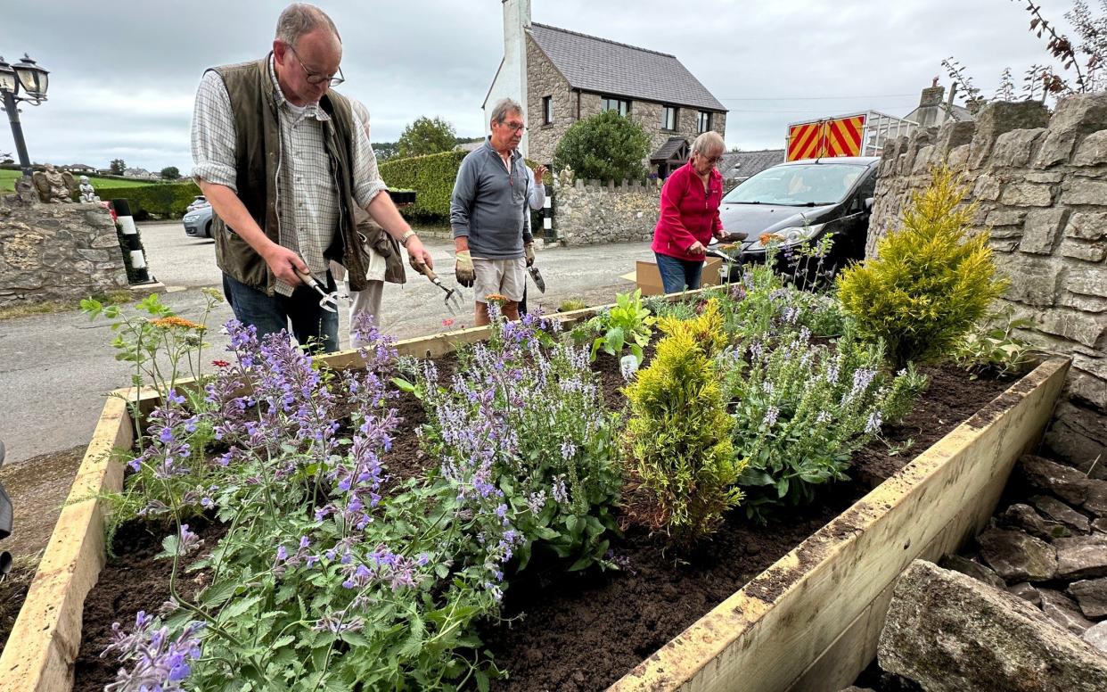 Community members planted flowers 'to brighten things up'