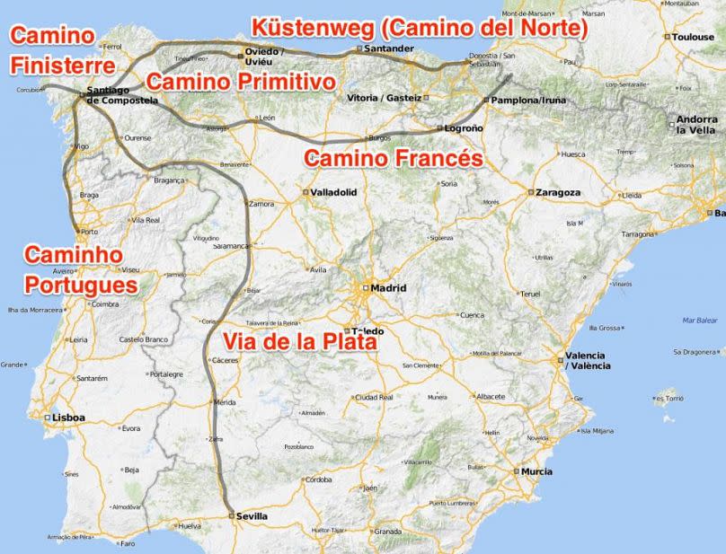 Viele Jakobswege führen nach Santiago de Compostela