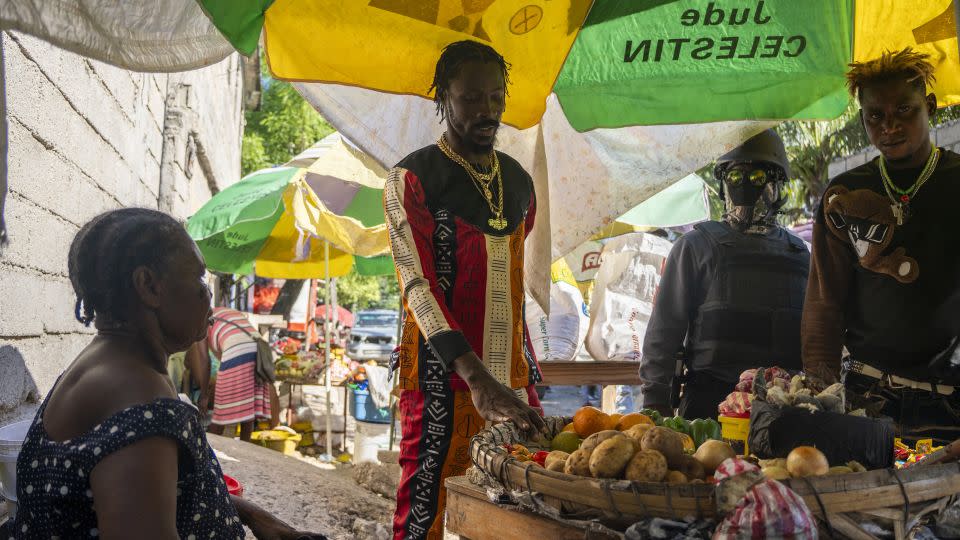 A street vendor who lives in Kraze Baryé territory in Port-au-Prince, Haiti, on April 18, 2024. - Evelio Contreras/CNN