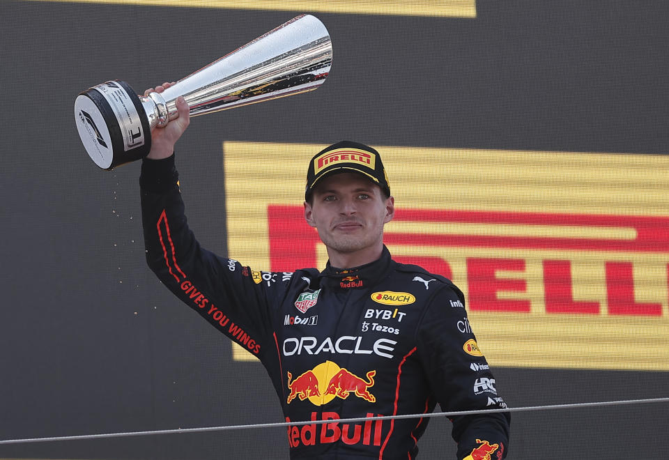 Max Verstappen, pictured here after winning the Spanish Grand Prix.