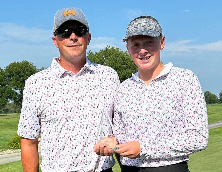 Jason Roehrich and his daughter Brynn of Watertown won the 14-and-under girls division championship in the South Dakota Golf Association's Adult-Junior Championship held on Sunday at Cattail Crossing Golf Course.  The Roehrichs won with a 2-over par 74.