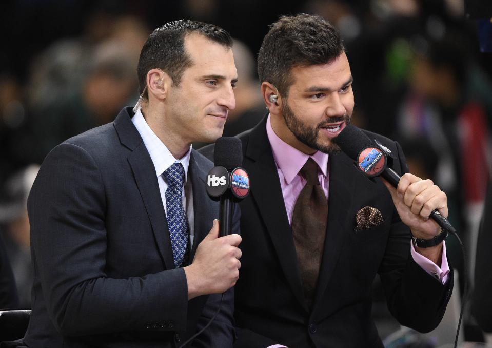 Doug Gottlieb (left) with Spiro Dedes during an NCAA Tournament broadcast