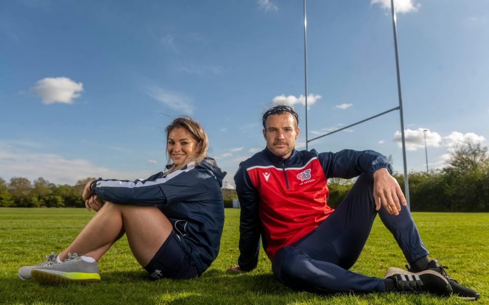 GB Sevens players Tom Mitchell and Amy Wilson Hardy - PAUL GROVER