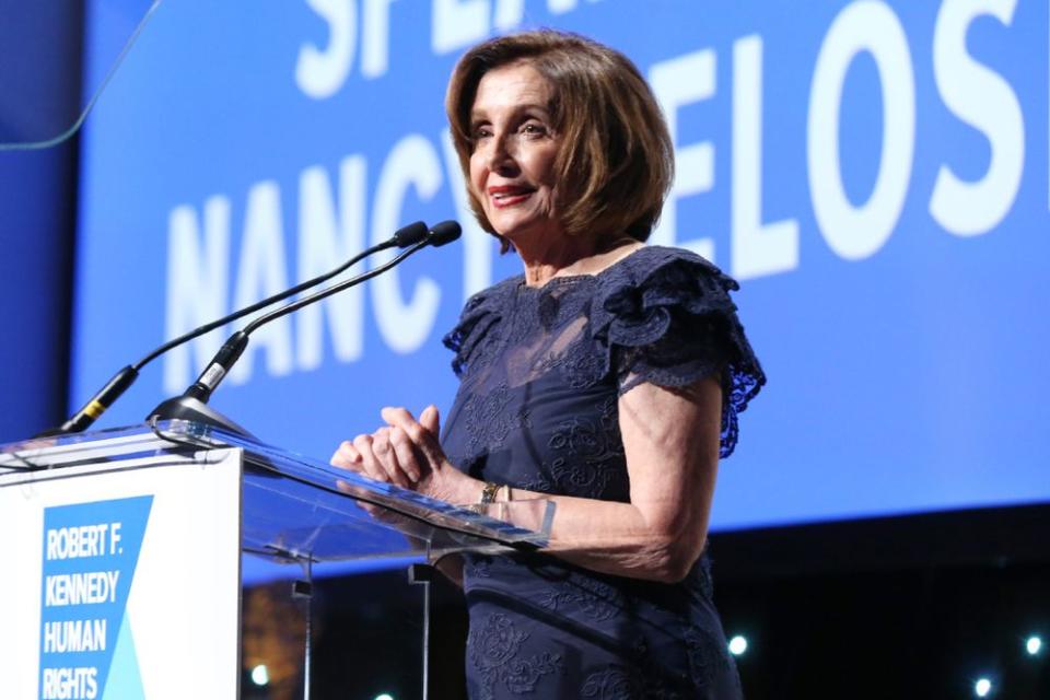 House Speaker Nancy Pelosi at the Robert F. Kennedy Human Rights awards gala in New York City | Bennett Raglin/Getty