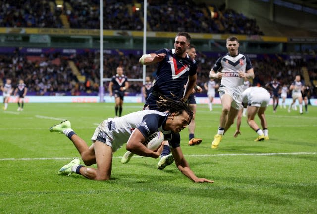 Dom Young scored two tries as England beat France 42-18 in Bolton (Richard Sellers/PA).