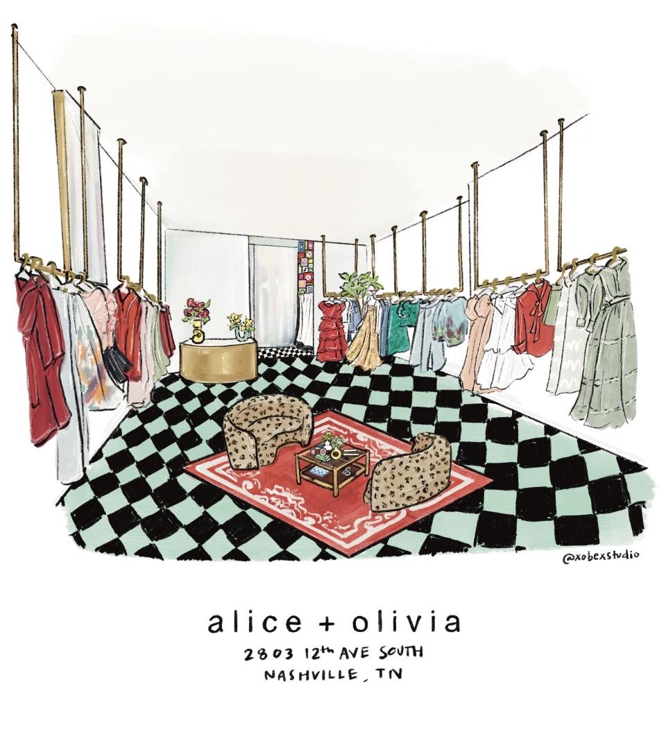 A rendering of Alice + Olivia store opening in Nashville.  