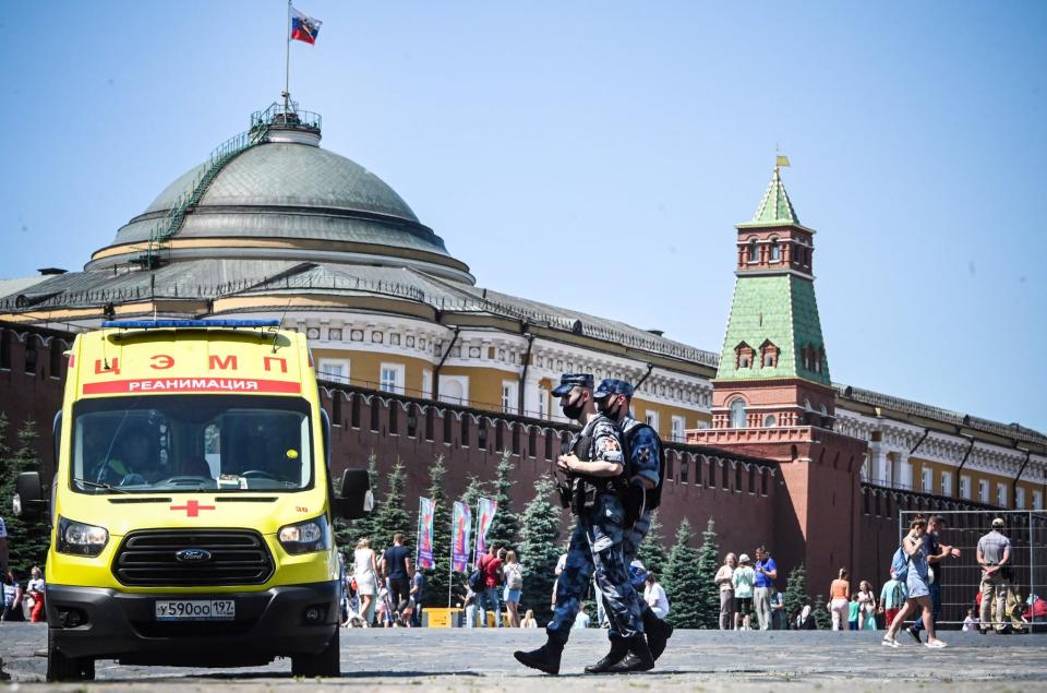 Sur la Place Rouge, à Moscou, le 18 juin 2021. - Alexander NEMENOV / AFP