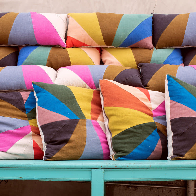 <p><a href="https://suayla.com/products/deadstock-linen-rainbow-pillow" rel="nofollow noopener" target="_blank" data-ylk="slk:Shop Now;elm:context_link;itc:0;sec:content-canvas" class="link ">Shop Now</a></p><p>Pride Rainbow Linen Pillow</p><p>$80.00</p><p>suayla.com</p><span class="copyright">Suay Sew</span>