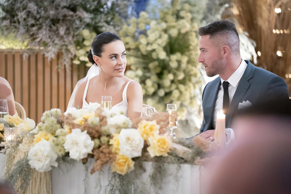 Bronte and Harrison at their MAFS wedding