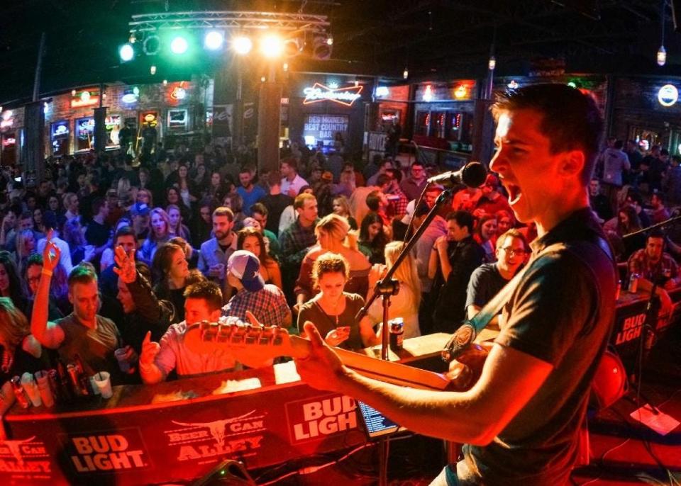 Royce Johns performs at Beer Can Alley in Des Moines.