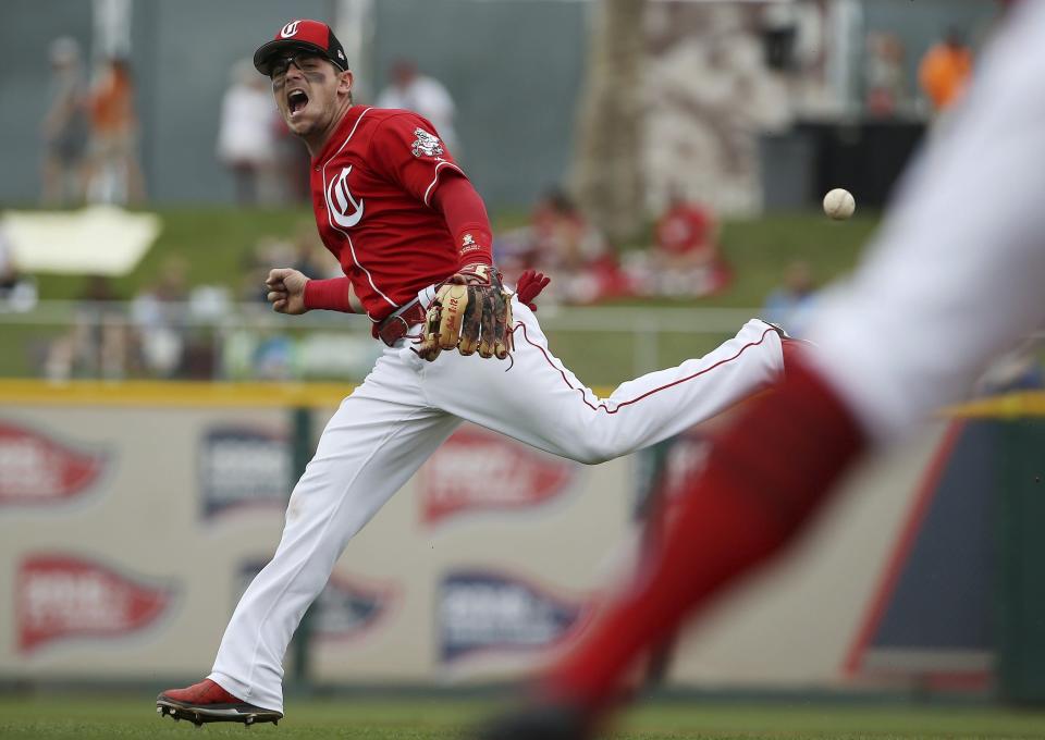 Cincinnati Reds All-Star second baseman Scooter Gennett suffered a freak injury during Friday's Cactus League game. (AP Photo/Ross D. Franklin)