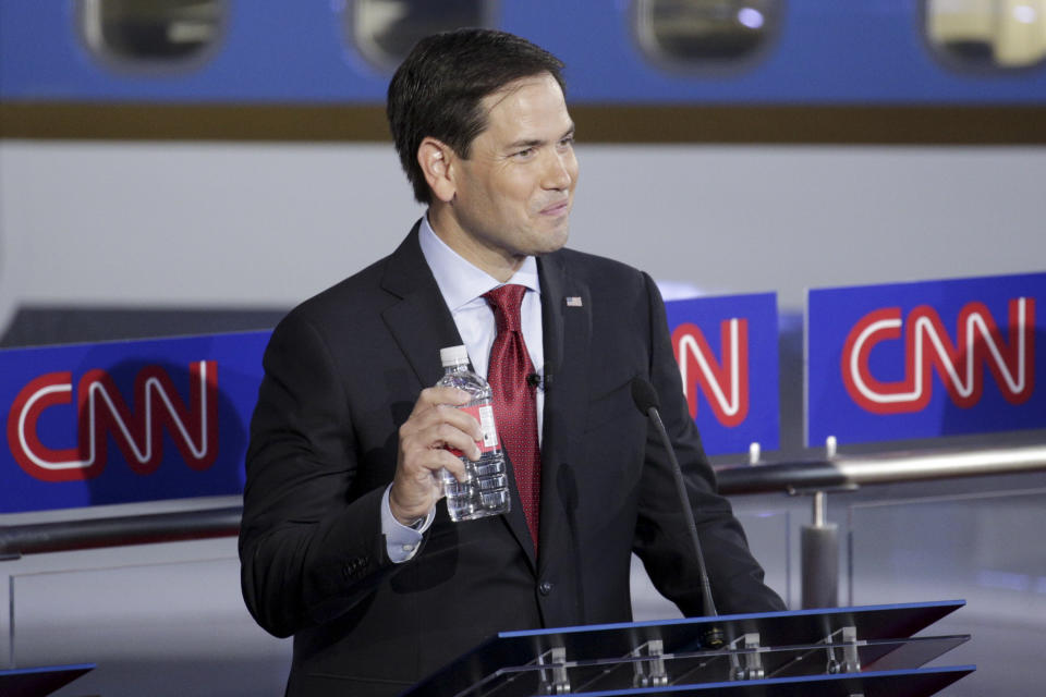 Sen.&nbsp;Marco Rubio&nbsp;(R-Fla.), a&nbsp;2016 presidential candidate, participates in the Republican presidential debate at the Ronald Reagan Presidential Library in Simi Valley, California, on Sept. 16, 2015.