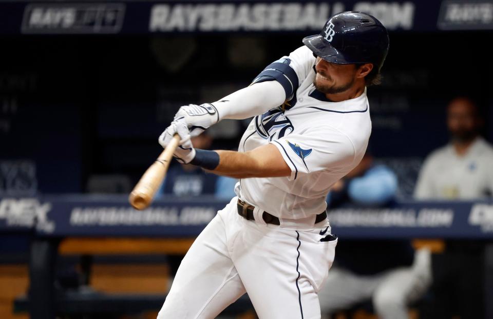 Outfielder Josh Lowe got one at-bat in 2021, but was in the Rays' opening day lineup this season and could be a 20-homer, 20-steal threat.