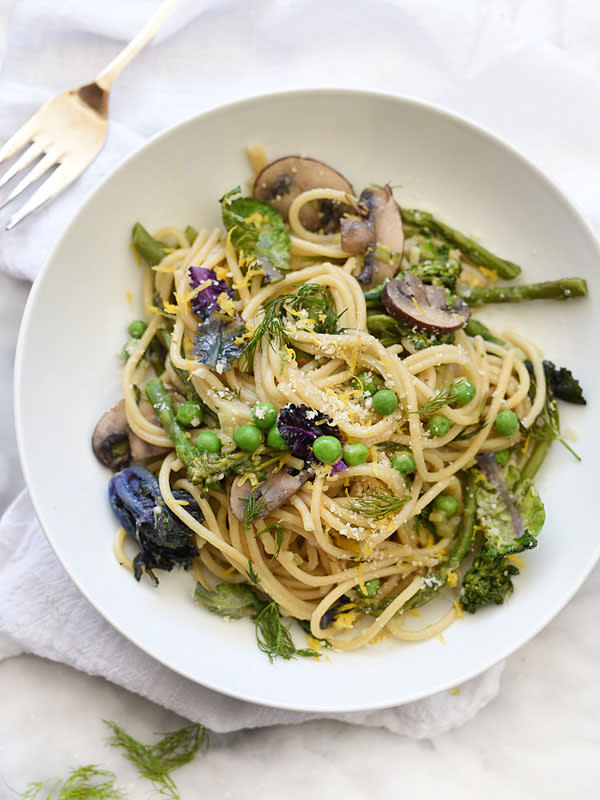 <p>Foodiecrush</p><p>Almond milk replaces cream and butter in this easy and healthy, spring-inspired version of the classic Italian pasta primavera, that’s loaded with fresh veggies and herbs. Get the recipe for <strong><a href="https://www.foodiecrush.com/one-pot-skinny-pasta-primavera/" rel="nofollow noopener" target="_blank" data-ylk="slk:One-Pot Skinny Pasta Primavera;elm:context_link;itc:0;sec:content-canvas" class="link rapid-noclick-resp">One-Pot Skinny Pasta Primavera</a></strong>.</p>