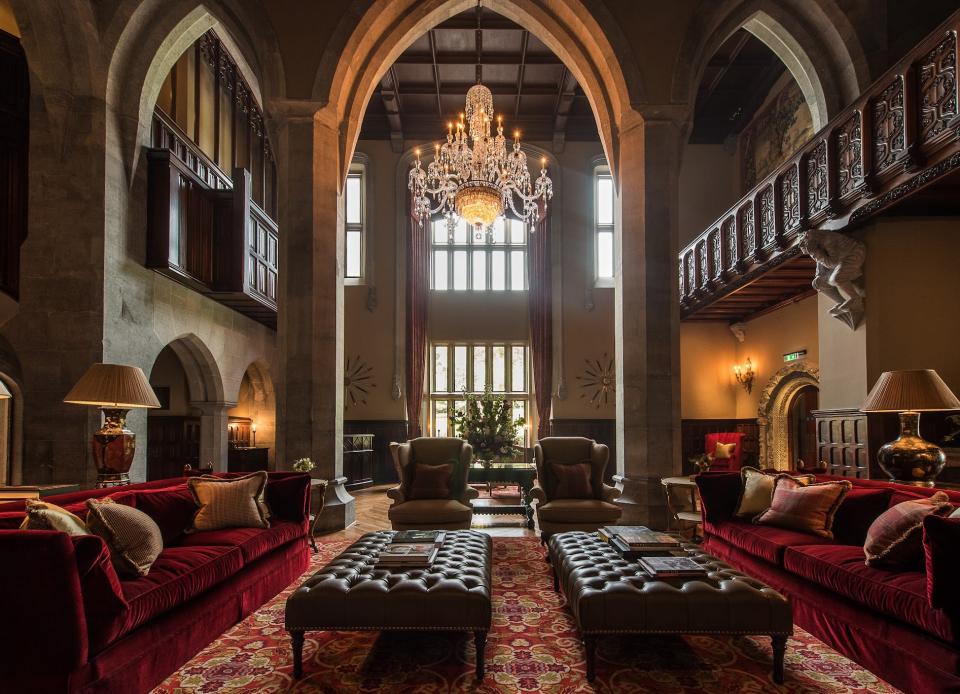 The striking lobby at Adare Manor. Courtesy of Adare Manor.