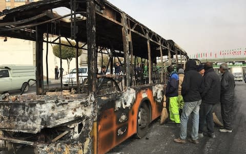 Aftermath of protests over increasing fuel price - Credit: STRINGER/EPA-EFE/REX