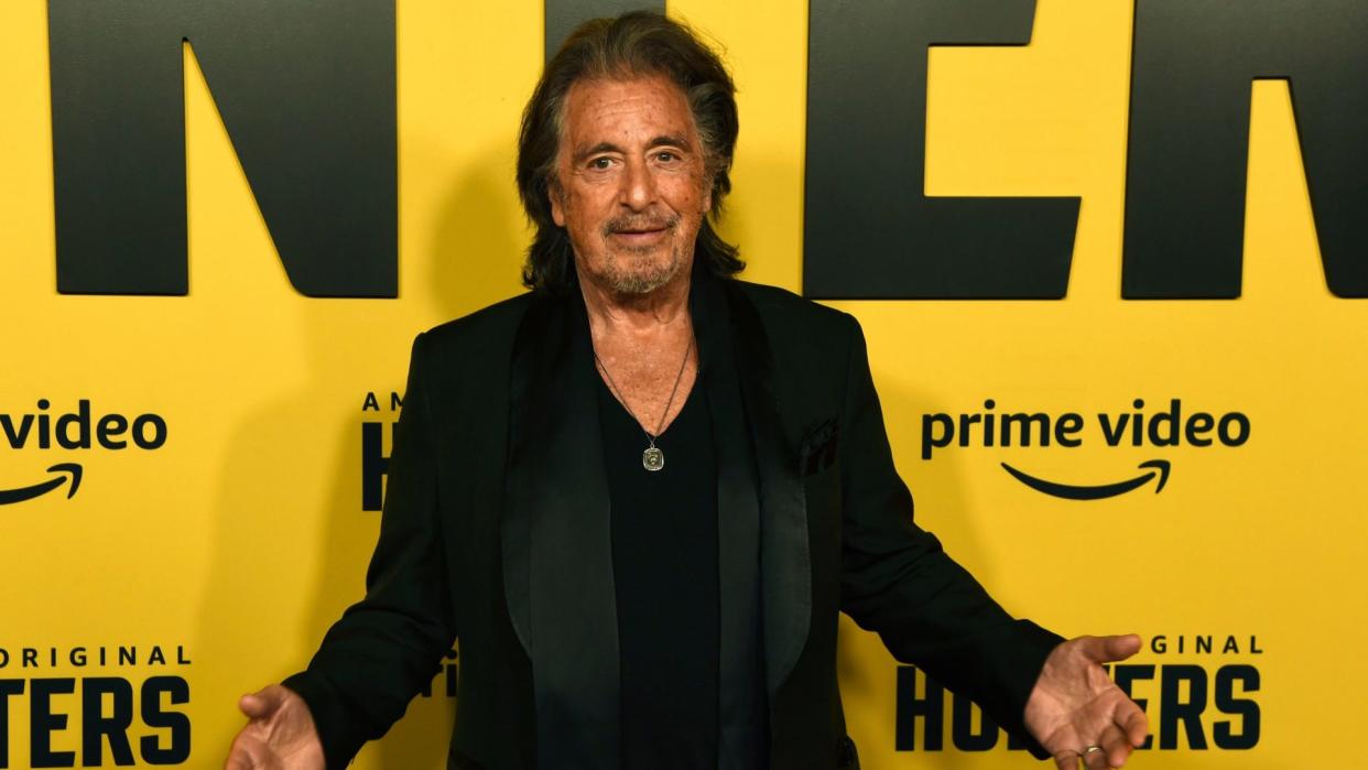 Mandatory Credit: Photo by Chris Pizzello/Invision/AP/Shutterstock (10562004ch)Al Pacino, a cast member in the Amazon Prime Video series "Hunters," poses at the premiere of the show at the Directors Guild of America, in Los AngelesWorld Premiere of "Hunters", Los Angeles, USA - 19 Feb 2020.