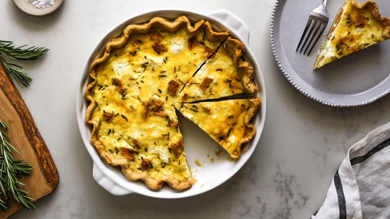 sliced quiche