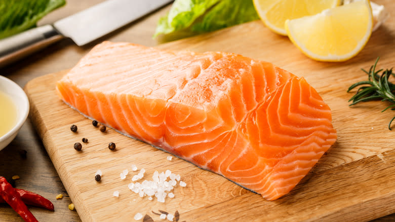 raw salmon filet