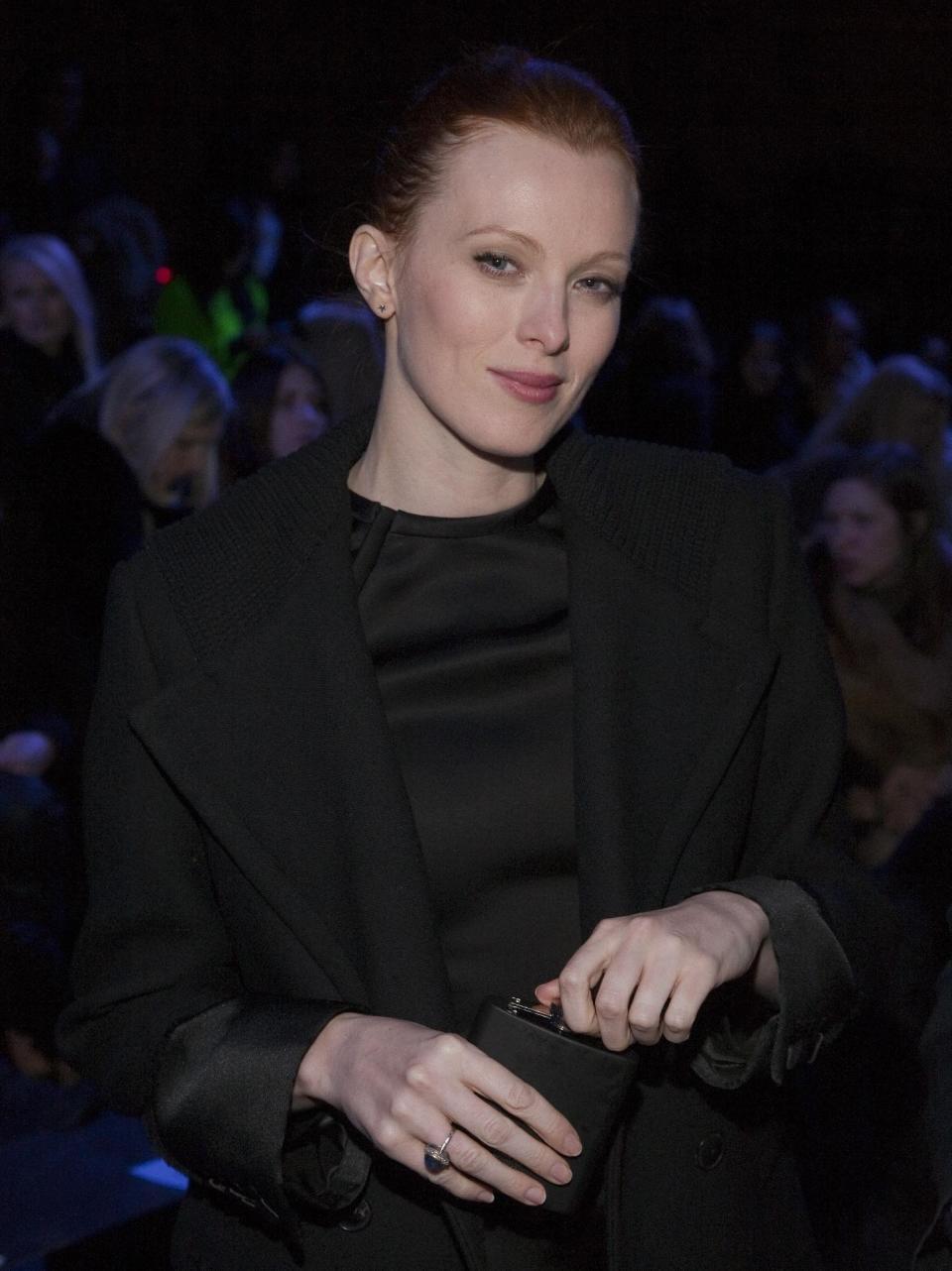 Recording artist Karen Elson attends the MBFW 2014 Fall/Winter Alexander Wang fashion show, on Saturday, Feb. 8, 2014 in New York. (Photo by Andy Kropa/Invision/AP)