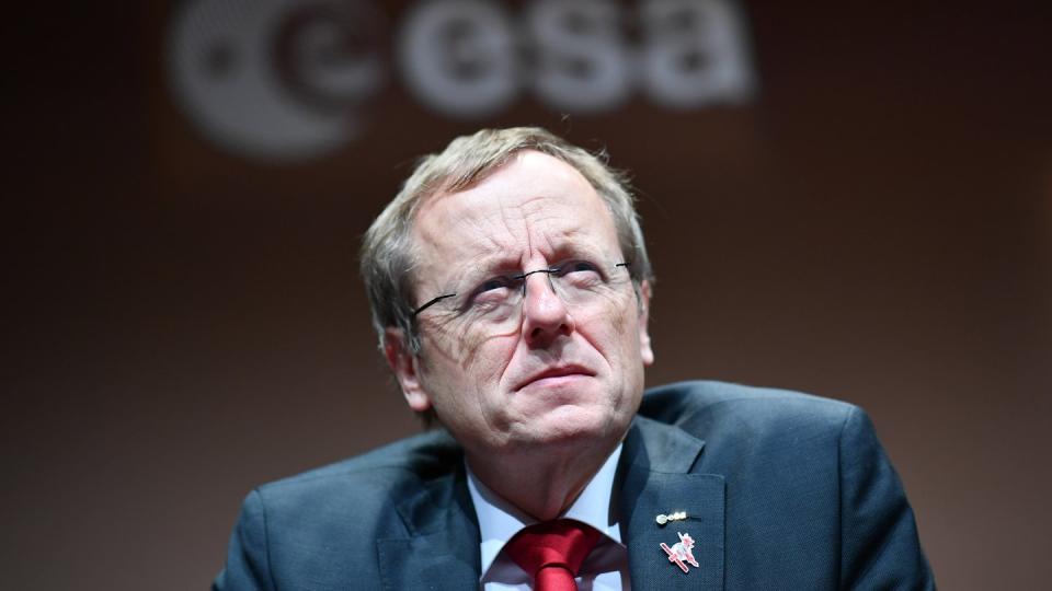 Esa-Chef Jan Wörner spricht im Konferenzraum der Europäischen Raumfahrtagentur Esa. Foto: Uwe Anspach/Archiv