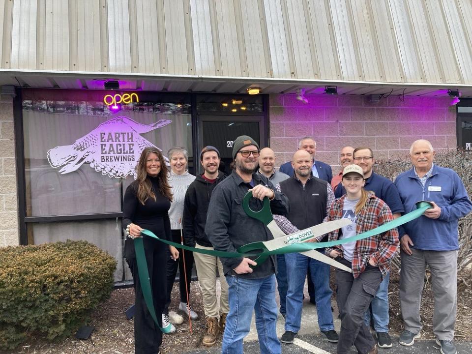 Greater Dover Chamber of Commerce staff, board members, and ambassadors welcomed Earth Eagle Brewings (North) as a new member at a ribbon-cutting ceremony in March.