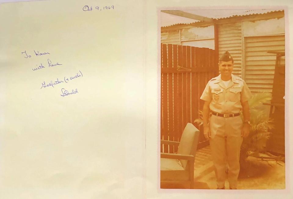 Donald Lavimoniere sent this photograph of himself to his niece in 1969 while stationed in Vietnam. As a surprise, she enclosed it in a letter she wrote him for him to read while on his recent Honor Flight experience to Washington, D.C.