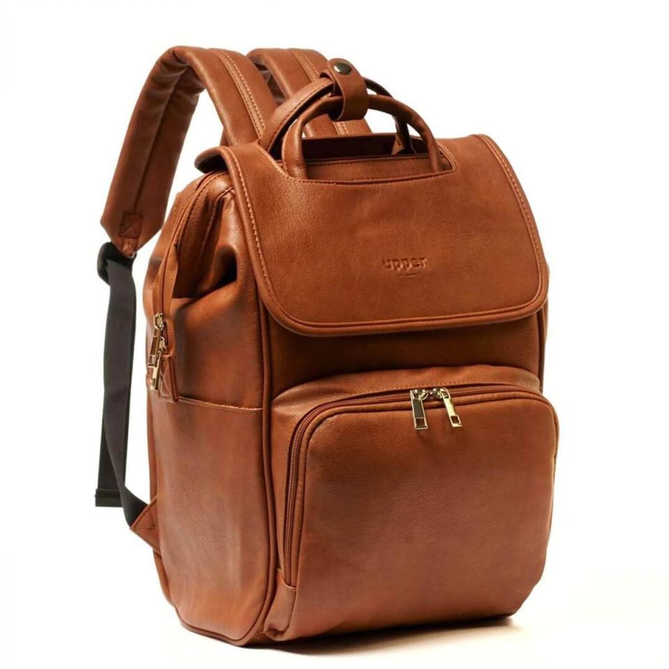 2) La Madison - Elegant Vegan Leather Diaper Bag Backpack