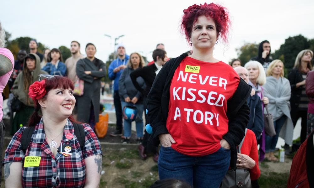 Labour supporters at a Momentum rally in Brighton