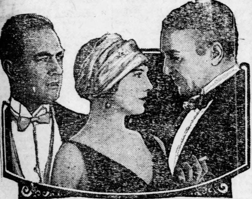 Leatrice Joy, Owen Moore and Robert Edeson in a scene from the Paramount Picture “The Silent Partner.”