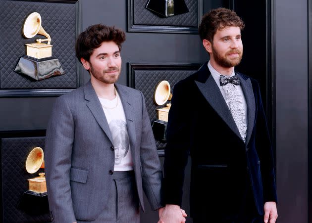 Noah Galvin (left) and Ben Platt at the 2022 Grammy Awards. 