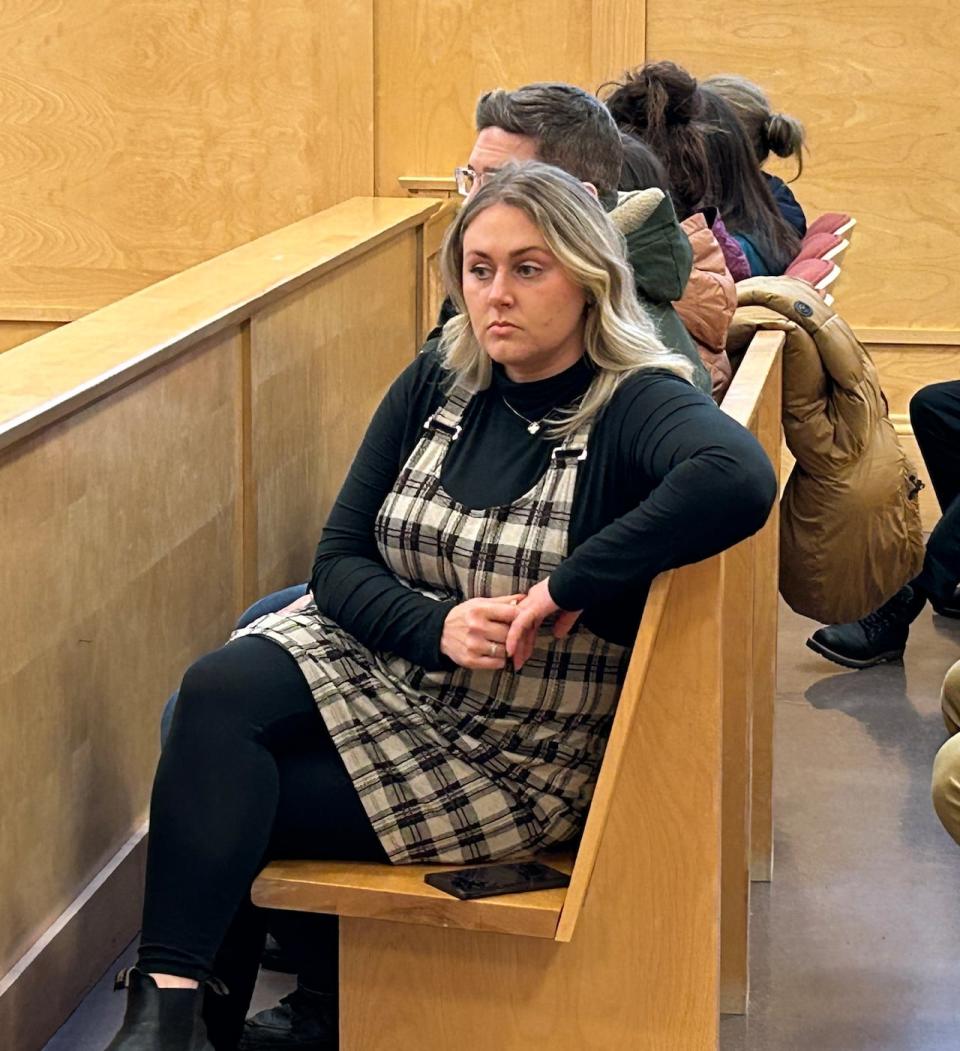 Marina Goodyear, the eldest daughter of Jennifer Hillier-Penney, sat with family in the courtroom for Monday's proceedings. She stared at the bench where Penney would be seated for most of the leadup before the judge arrived.