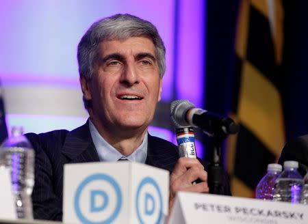 Peter Peckarsky of Wisconsin, a candidate for Democratic National Committee Chairman, speaks during a Democratic National Committee forum in Baltimore, Maryland, U.S., February 11, 2017. REUTERS/Joshua Roberts