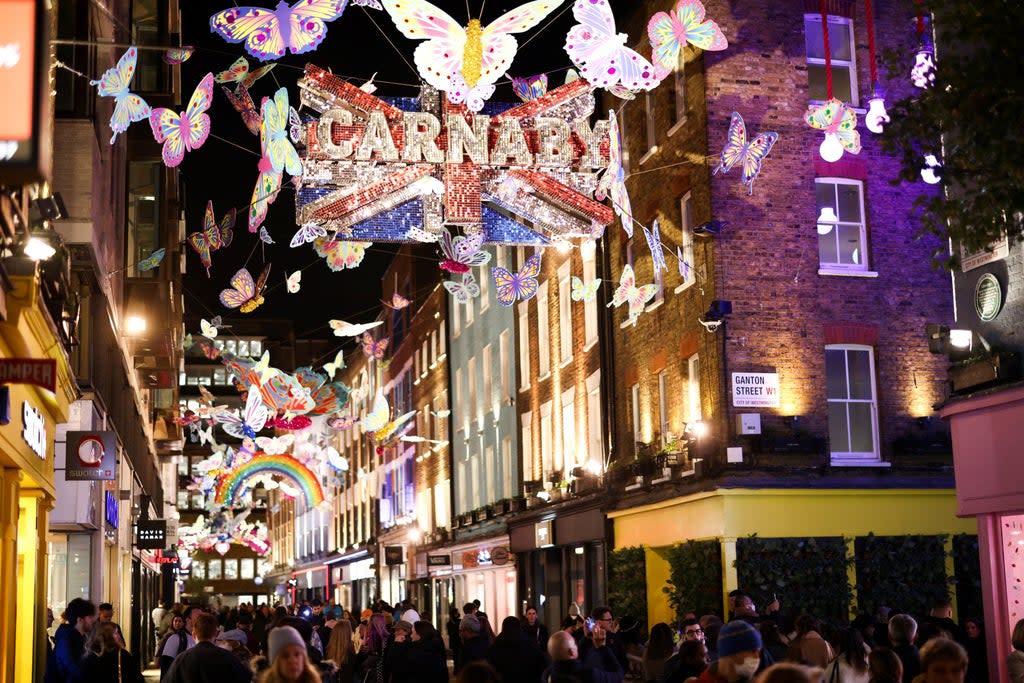 Carnaby Street’s Christmas lights  (REUTERS)