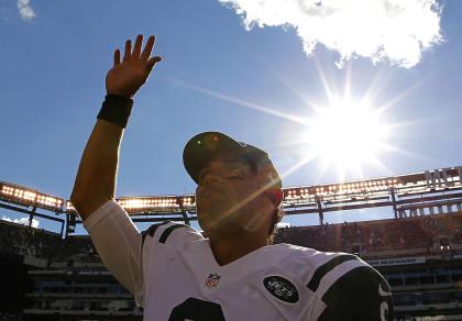 It was a sunny day for Mark Sanchez who dominated the Bills after tossing an INT on the Jets' first drive. (Reuters) 