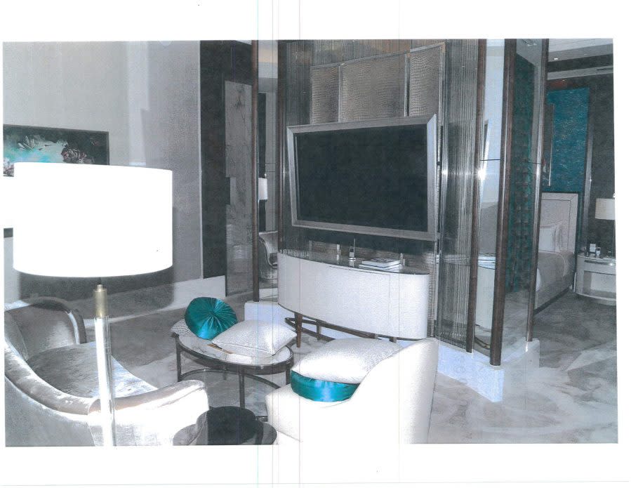 <em>A photo of the hotel room as provided in grand jury documents. (KLAS)</em>