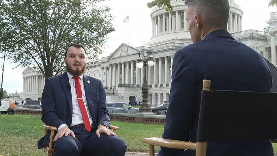 PHOTO: Aidan Johnston, a lobbyist with Gun Owners of America, speaks with ABC News outside the U.S. Capitol in Washington, D.C. (ABC News)