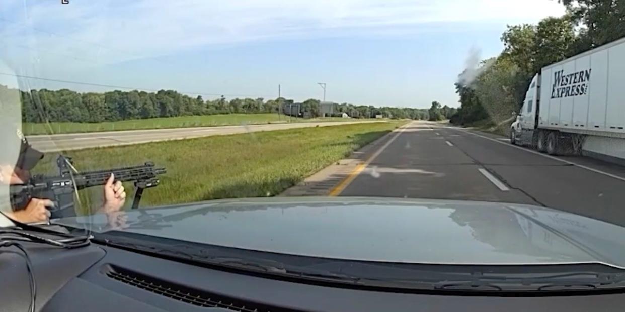 Body camera footage shows an Ohio state trooper with his gun pointed at the truck Jadarrius Rose was driving on July 4..