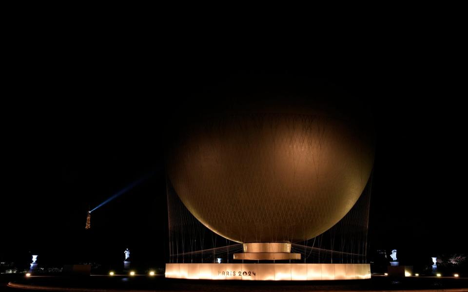 The cauldron is switched off during the closing ceremony for the 2024 Paralympics