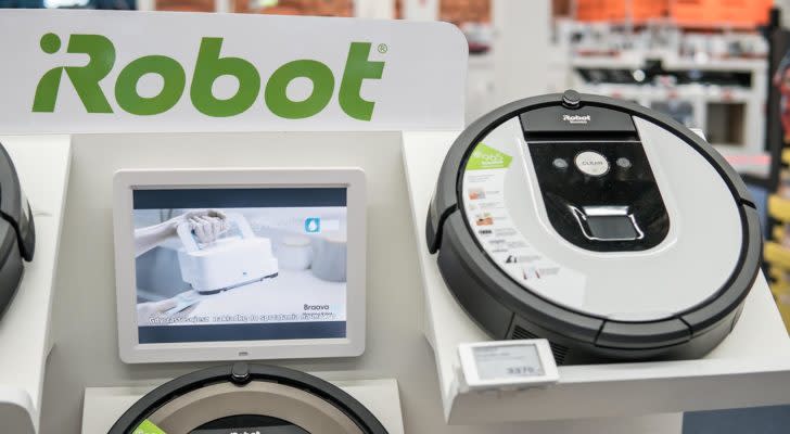 An iRobot (IRBT) Roomba inside Saturn electronic store