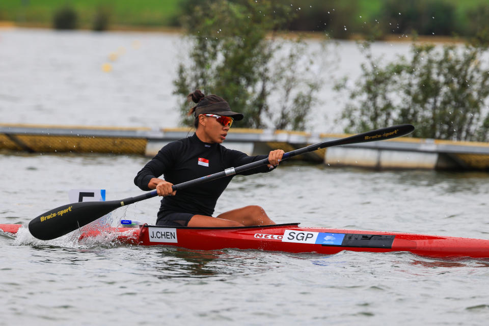 Singapore kayaker Stephenie Chen in action during the women K1 500m heats. (PHOTO: Sport Singapore/Stanley Cheah)