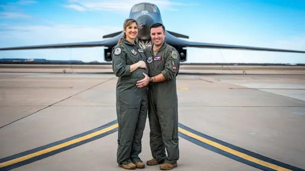 PHOTO: Majors Lauren Olme and Mark Olme are both pilots in the Air Force. (Senior Airman Leon Redfern/USAF)