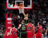 Dec 8, 2018; Chicago, IL, USA; Boston Celtics forward Jayson Tatum (0) goes up for a shot during the second half against the Chicago Bulls at United Center. Patrick Gorski-USA TODAY Sports