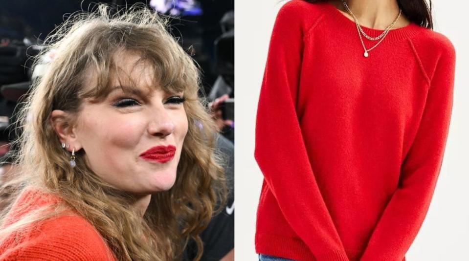 Taylor Swift and Sonoma sweater.<p>Kathryn Riley/Getty Images and Kohls</p>