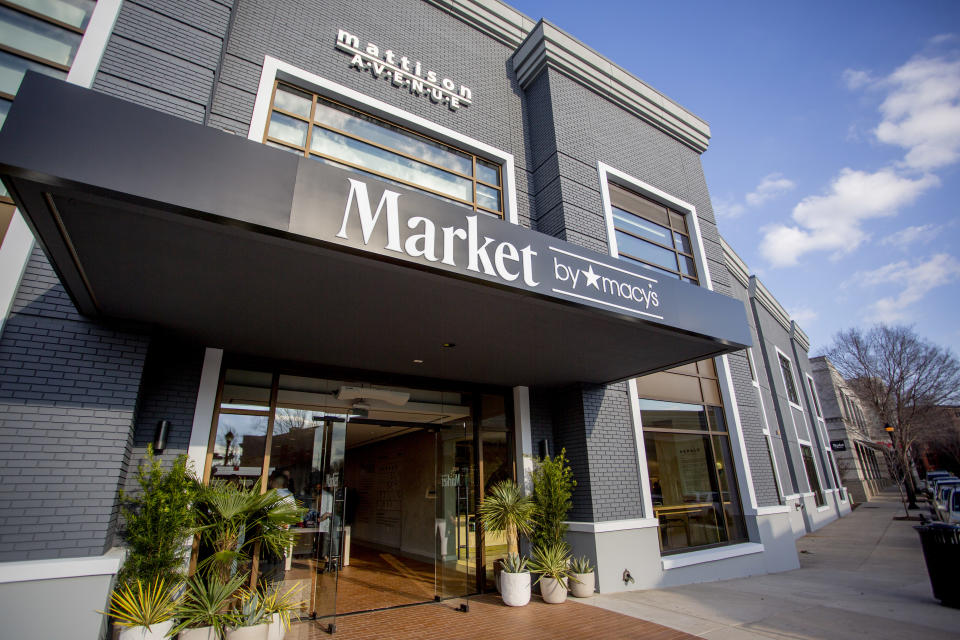 Market by Macy’s storefront before the VIP grand opening celebration of Macy’s new store format on Thursday, Feb.. 20, 2020, in Southlake, Texas. (Gareth Patterson/AP Images for Macy's)