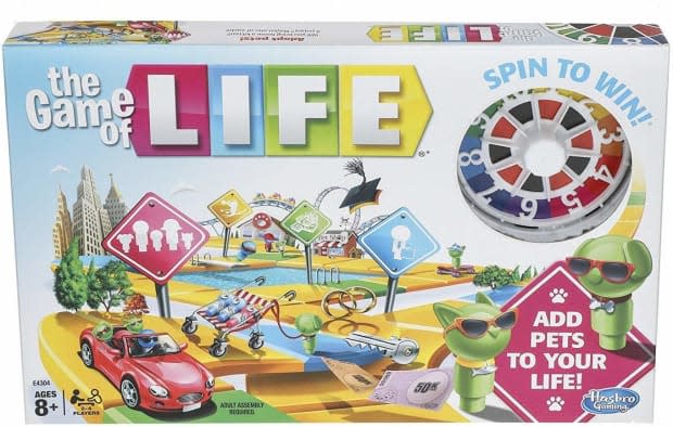 <p><a href="https://www.amazon.com/Hasbro-Gaming-Family-Players-Indoor/dp/B08BHHRSPK?crid=Z6Z21FQO9JYD&keywords=Game+of+Life&qid=1678061979&s=toys-and-games&sprefix=game+of+life%252Ctoys-and-games%252C119&sr=1-2&linkCode=ll1&tag=parade03-20&linkId=d1d9a26289def680dd0305411348f46d&language=en_US&ref_=as_li_ss_tl" rel="nofollow noopener" target="_blank" data-ylk="slk:Amazon;elm:context_link;itc:0;sec:content-canvas" class="link ">Amazon</a></p>