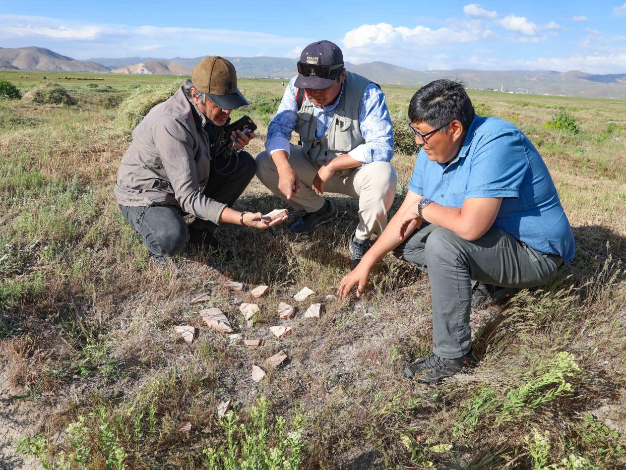 Scientists at excavation site in Turkey