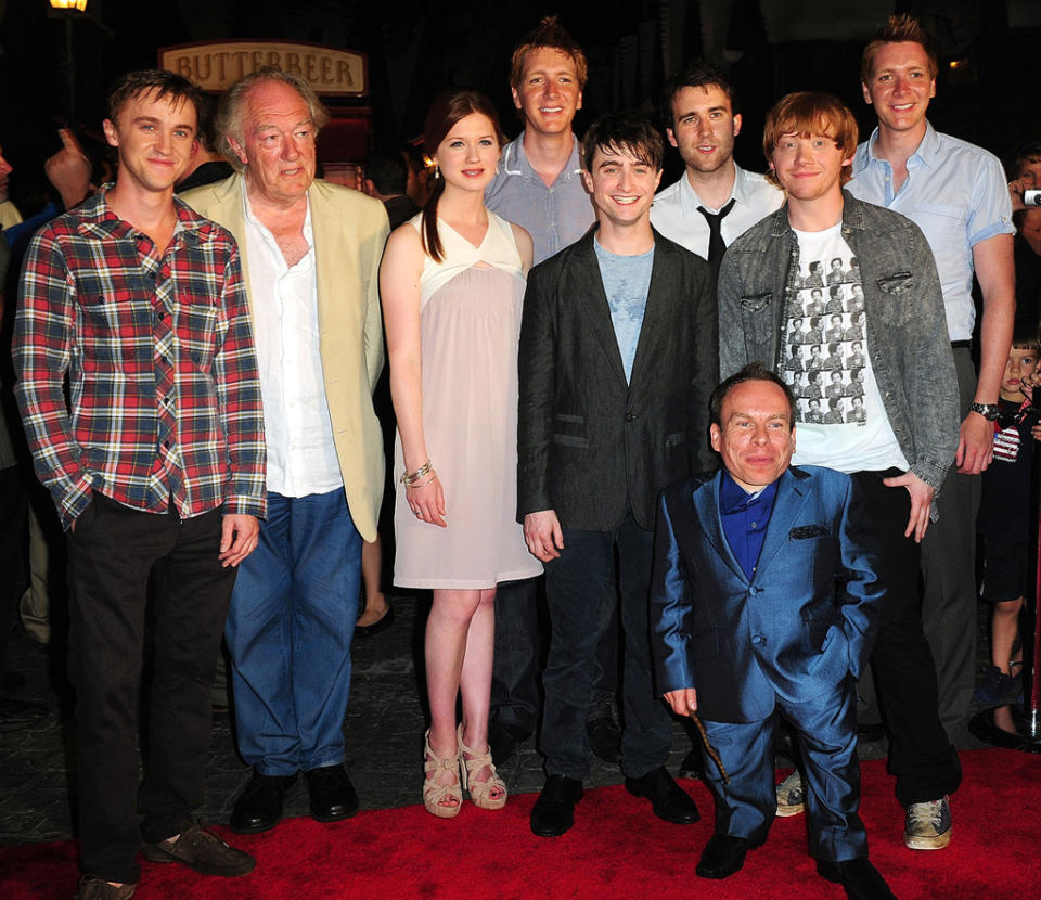 The Wizarding World Of Harry Potter Grand Opening 2010 Tom Felton Michael Gambon Bonnie Wright Daniel Radcliffe James Phelps Warwick Davis Matthew Lewis Oliver Phelps Rupert Grint