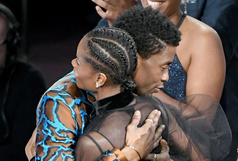 Chadwick Boseman (L) and Letitia Wright at the 50th NAACP Image Awards. (Photo: Kevin Winter via Getty Images)