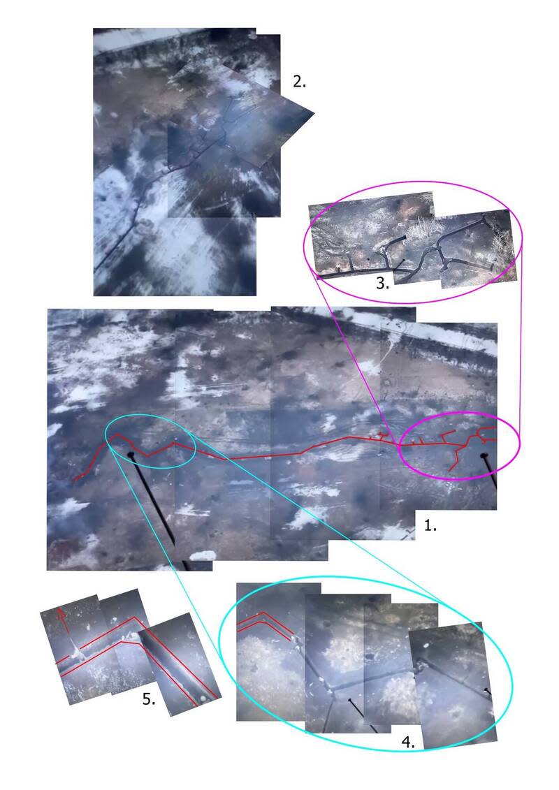 俄軍用一戰戰法挖壕溝包圍城市推進戰線。   圖：翻攝推特